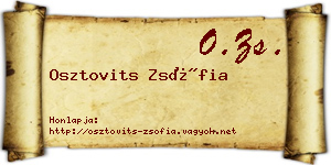 Osztovits Zsófia névjegykártya